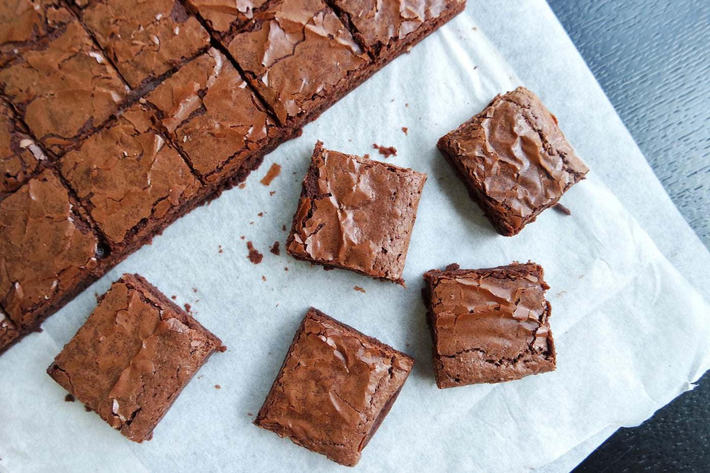 Brownies on baking sheet