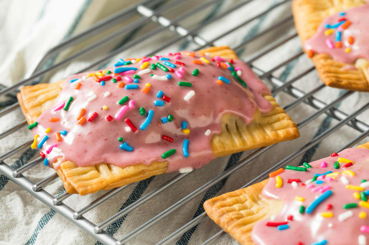 Toaster pastries with pink icing
